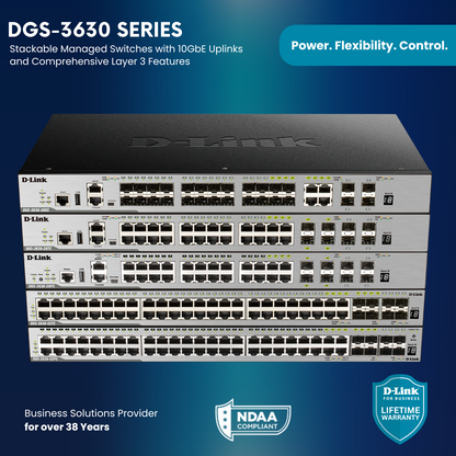 Commutateur géré L3 D-Link DGS-3630-28TC, combo SFP+ 28 ports 1G/10G