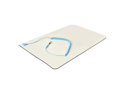 The StarTech Anti-Static ESD Mat for Desk/Table is designed to prevent electrostatic discharge damage during electronics assembly or repair. Measuring 11x18 inches, it complies with ANSI/ESD S4.1 standards and provides a reliable grounded surface for sensitive electronic environments. Ideal for labs, server rooms, and workstations, this beige PVC mat ensures a long-lasting electrostatic protective area.