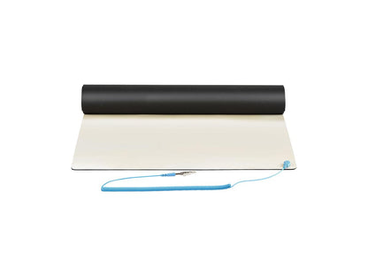 The StarTech Anti-Static ESD Mat for Desk/Table is designed to prevent electrostatic discharge damage during electronics assembly or repair. Measuring 11x18 inches, it complies with ANSI/ESD S4.1 standards and provides a reliable grounded surface for sensitive electronic environments. Ideal for labs, server rooms, and workstations, this beige PVC mat ensures a long-lasting electrostatic protective area.