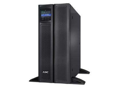 The APC Smart-UPS X 3000VA Short Depth Tower (SMX3000HVTUS) is a line-interactive UPS that delivers reliable 2700W of power with advanced connectivity and form factor flexibility. Designed for rack-mountable deployment, it features SmartSlot expandability and multiple output options including 2 NEMA L6-20R and 6 IEC C-series ports to support mission-critical equipment. This TAA-compliant unit is engineered in the USA to meet the demands of secure and high-availability environments.