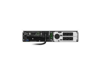 APC's Smart-UPS On-Line SRT2200RMXLA-NCUS delivers reliable backup power with 2200VA/1800W capacity, ideal for critical enterprise environments. Housed in a 2U rackmount form factor, this UPS includes a network management card for remote monitoring, six NEMA 5-20R outlets, and one L5-20R. It comes with a 3-year repair or replace warranty (excluding battery) and a 2-year battery warranty, offering long-term peace of mind and extending runtime capabilities.