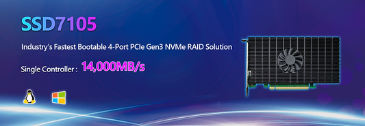 HighPoint SSD7105 PCIe 3.0 x16 4x M.2 NVMe RAID Controller