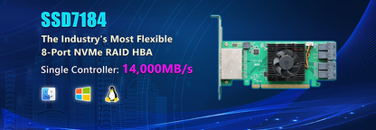 HighPoint SSD7184 PCIe Gen3 x16 8-Channel NVMe RAID Controller