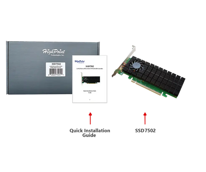 HighPoint SSD7502 PCIe 4.0 x16 2x M.2 NVMe RAID Controller