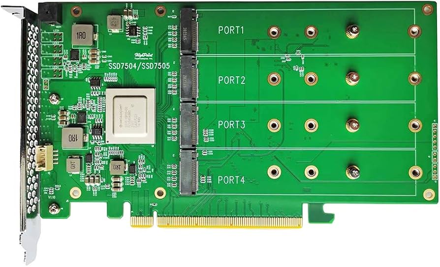 Contrôleur RAID HighPoint SSD7505 PCIe 4.0 x16 4 ports M.2 NVMe