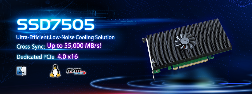 Contrôleur RAID HighPoint SSD7505 PCIe 4.0 x16 4 ports M.2 NVMe