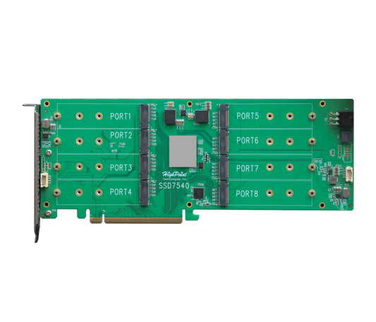 HighPoint SSD7540 PCIe 4.0 x16 8x M.2 NVMe RAID Controller