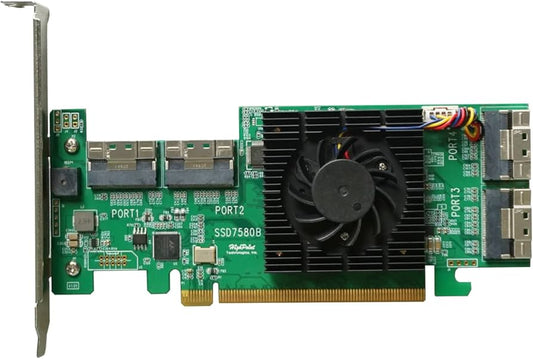 HighPoint SSD7580B PCIe 4.0 x16 8-Port NVMe RAID Controller