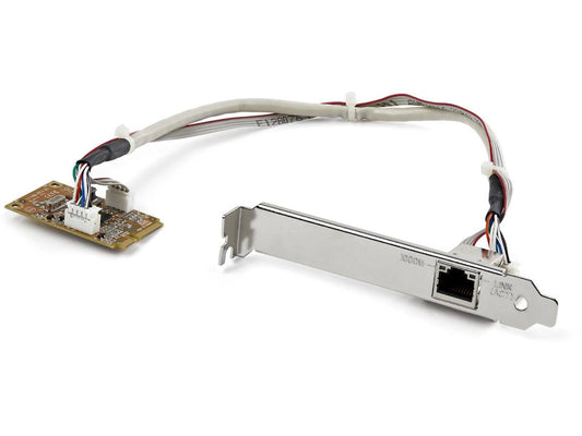 Add a high-speed Ethernet connection through a compact Mini PCI Express slot with the StarTech ST1000SMPEX Gigabit network adapter. Ideal for embedded systems or space-restricted applications, this adapter offers reliable wired connectivity via a single RJ45 port. It complies with major networking standards and supports data rates up to 1000 Mbps.