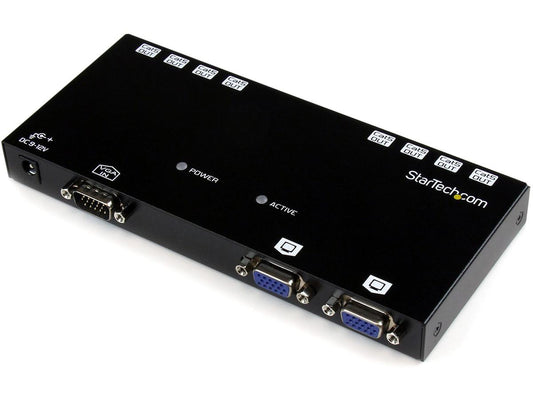 This 8 Port transmitter unit is designed for use with StarTech.coms ST121 VGA Video over Cat5 extender series - a convenient video distribution system allows a single VGA source to be broadcast to multiple displays at up to 492 ft. (150m) away.