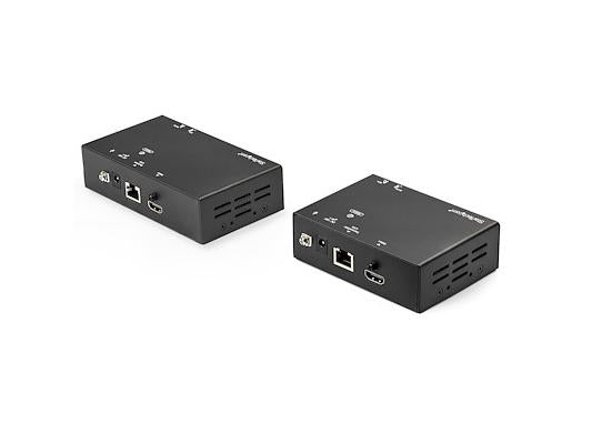 Extend HDMI signals over long distances with the StarTech HDMI over CAT6 Extender. It supports 4K resolution at 60Hz up to 230ft and 1080p at 60Hz up to 328ft, delivering reliable AV connectivity for commercial or digital signage applications. With TAA compliance and power/video over a single CAT5e/CAT6 cable, this device simplifies setups in professional environments.