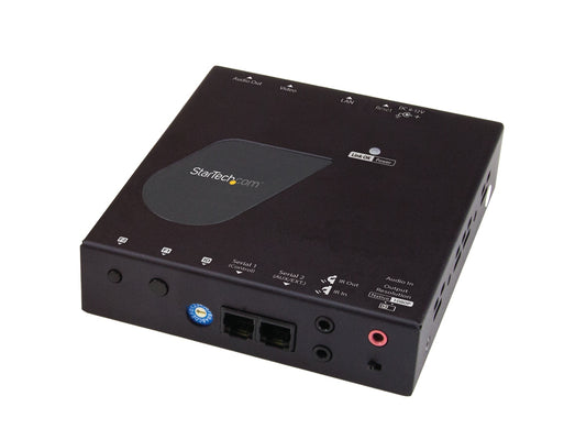 Use this 4K receiver with the ST12MHDLAN4K HDMI extender over IP kit to seamlessly expand your digital signage or video wall setup. Designed for high-resolution distribution over CAT6, it supports 4K30 video transmission and integrates Gigabit Ethernet for stable, long-distance performance. Ideal for commercial signage, this TAA-compliant unit offers plug-and-play compatibility and a 2-year hardware warranty.