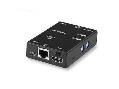 The HDMI over IP Extender Receiver from StarTech enables scalable expansion of HDMI distribution across a local area network. Designed for compatibility with the ST12MHDLNHK transmitter, this unit supports the convenient addition of multiple receivers to extend video signal delivery to remote displays with ease. Ideal for large installations where efficient video broadcasting is essential.