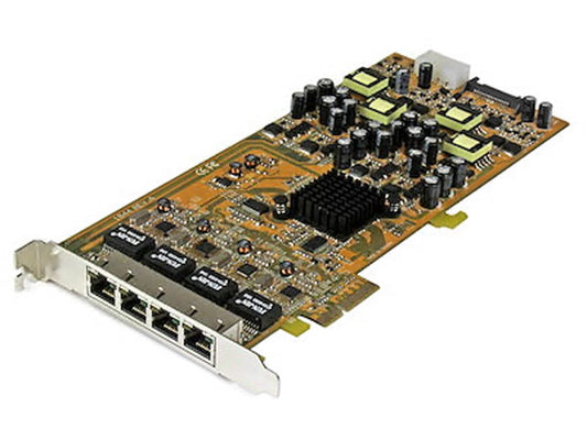 Add reliable, high-performance network capability to your system with the StarTech 4-Port Gigabit PoE PCIe Network Card. Ideal for network expansion, it provides four Power over Ethernet (PoE) RJ-45 ports through a PCI Express x4 interface. This powerful NIC offers up to 1 Gbps per port and supports efficient, consolidated data and power transmission in a single solution.
