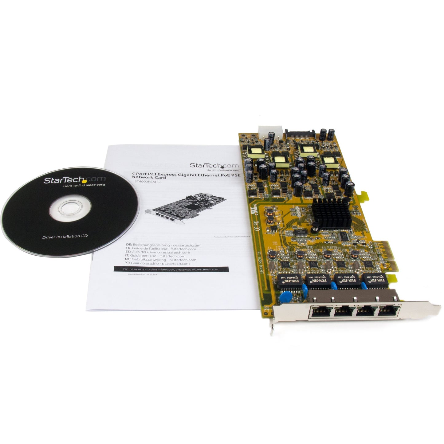StarTech 4-Port Gigabit PoE PCIe Network Card - ST4000PEXPSE