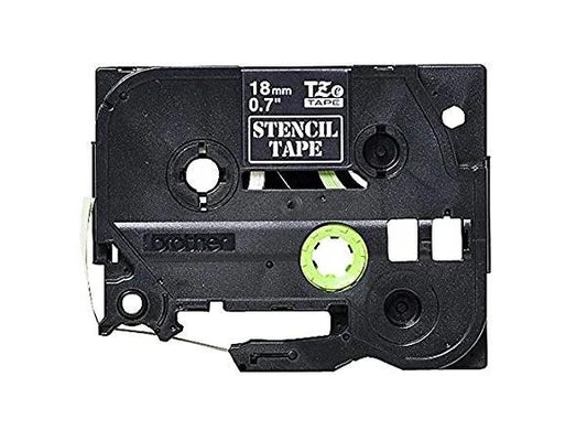 The Brother STE141 is a 0.7 in x 9.8 ft (18mm x 3m) white stencil tape designed specifically for use with P-touch label printers. This tape offers excellent performance for stenciling applications and is TAA compliant, making it suitable for government and commercial accounts. Manufactured in Japan, it ensures precision and quality you can rely on.
