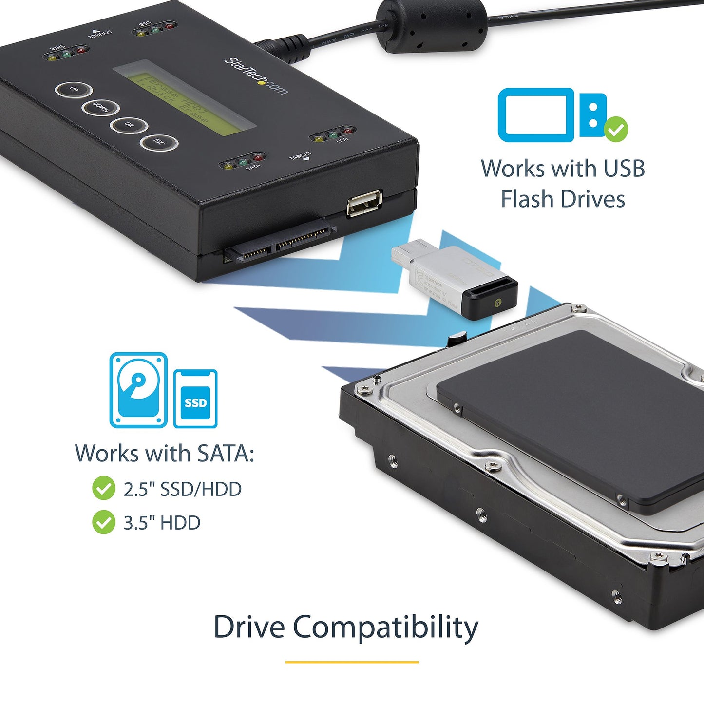 STARTECH SU2DUPERA11 SATA/USB Duplicator & Eraser, 2.5/3.5" Drives