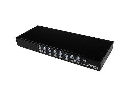 The StarTech 16-Port 1U Rack Mount USB KVM Switch allows streamlined control of up to 16 USB-connected computers through a single keyboard, mouse, and monitor setup. Designed with efficiency in mind, this rackmountable switch supports VGA displays and provides a maximum resolution of up to 1920x1440, with wide-screen capabilities up to 1920x1200. Ideal for server rooms and IT environments requiring centralized management without sacrificing space.
