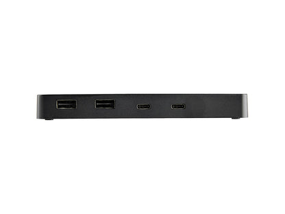 The StarTech SV211HDUC is a compact 2-port USB-C KVM switch supporting UHD 4K 60Hz resolution over HDMI 2.0, allowing seamless switching between two USB Type-C or Thunderbolt 3 devices. This USB-powered solution is ideal for modern workstations, offering portability and OS independence. Designed with convenience in mind, it includes USB-C cables and features a 2-year warranty with 24/5 technical support.