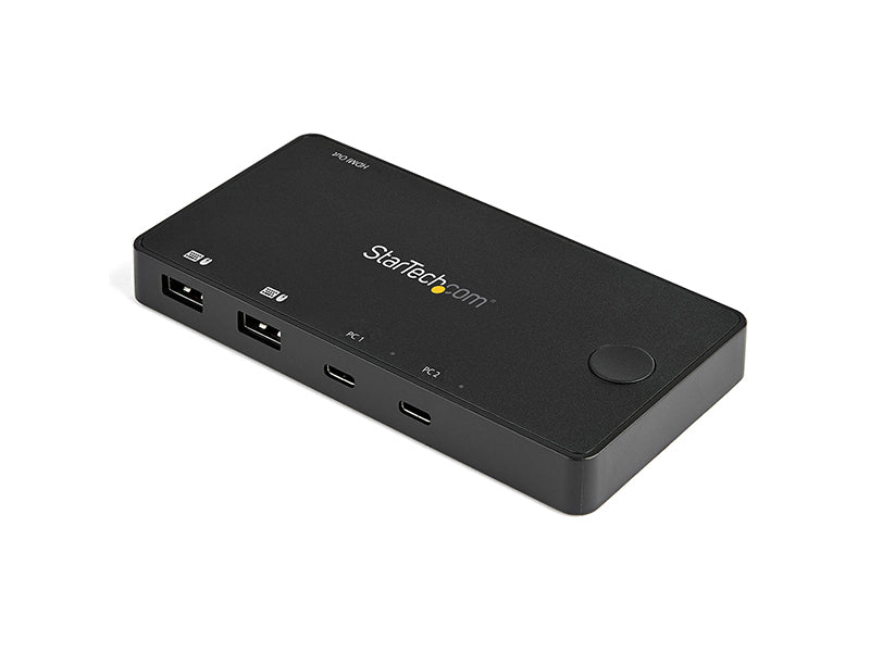 The StarTech SV211HDUC is a compact 2-port USB-C KVM switch supporting UHD 4K 60Hz resolution over HDMI 2.0, allowing seamless switching between two USB Type-C or Thunderbolt 3 devices. This USB-powered solution is ideal for modern workstations, offering portability and OS independence. Designed with convenience in mind, it includes USB-C cables and features a 2-year warranty with 24/5 technical support.