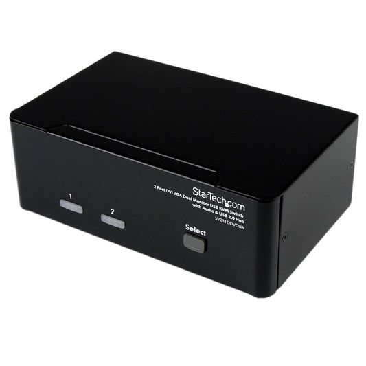 StarTech 2-Port DVI VGA Dual Monitor KVM Switch SV231DDVDUA