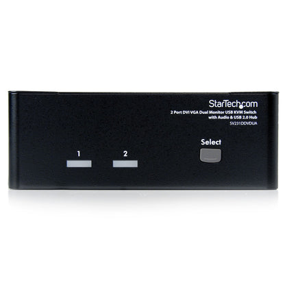 StarTech 2-Port DVI VGA Dual Monitor KVM Switch SV231DDVDUA