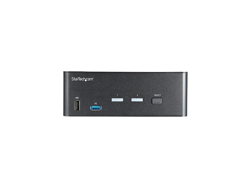 The StarTech SV231DHU34K6 is a 2-port dual monitor HDMI KVM switch designed for high-performance multi-system setups, supporting up to 4K UHD at 60Hz. With a USB 3.0 hub offering 5Gbps transfer rates, it enables seamless peripheral and display switching via hotkey or push button. TAA compliant and built with a compact black enclosure, it’s ideal for government and enterprise environments requiring fast, reliable AV and USB control.