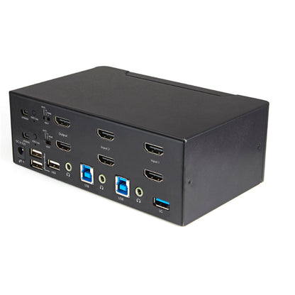 StarTech 2-Port Dual Monitor HDMI KVM Switch 4K60 with USB 3.0 Hub