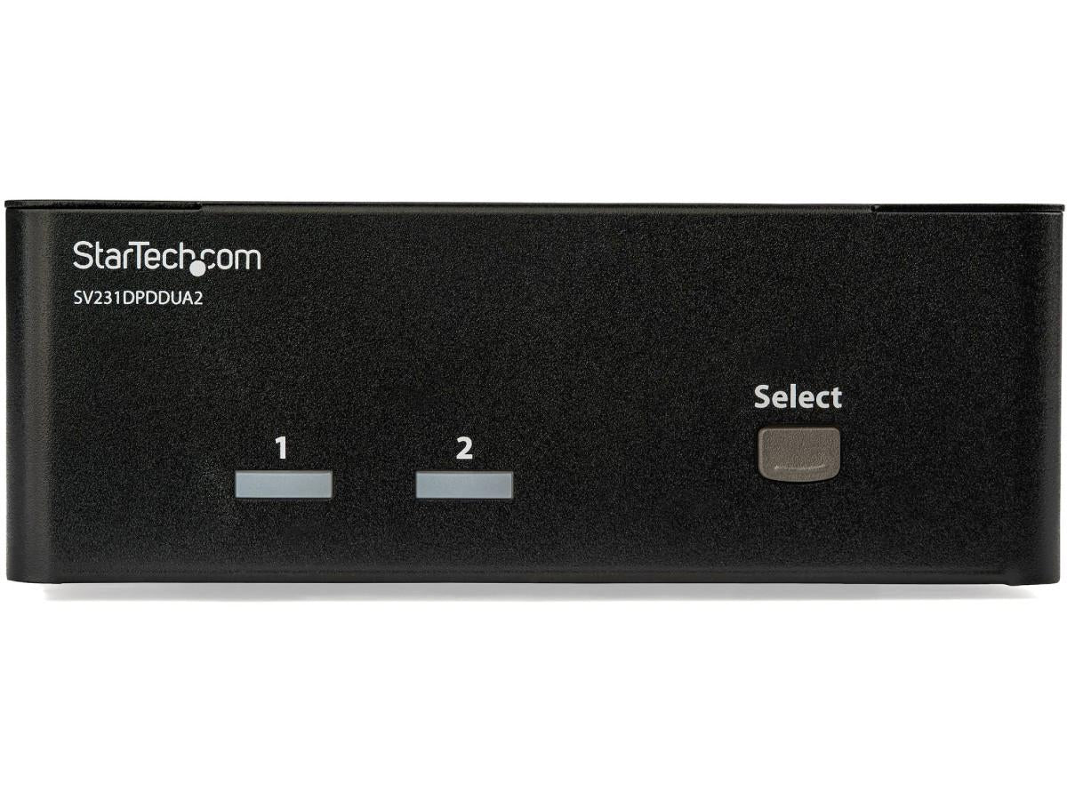 2-PORT DISPLAY PORT DUAL-MONITOR KVM SWITCH - 4K 60HZ - ACCESS TWO DUAL-MONITOR COMPUTERS AND TWO SHARED USB PERIPHERALS FROM A SINGLE WORKSTATION