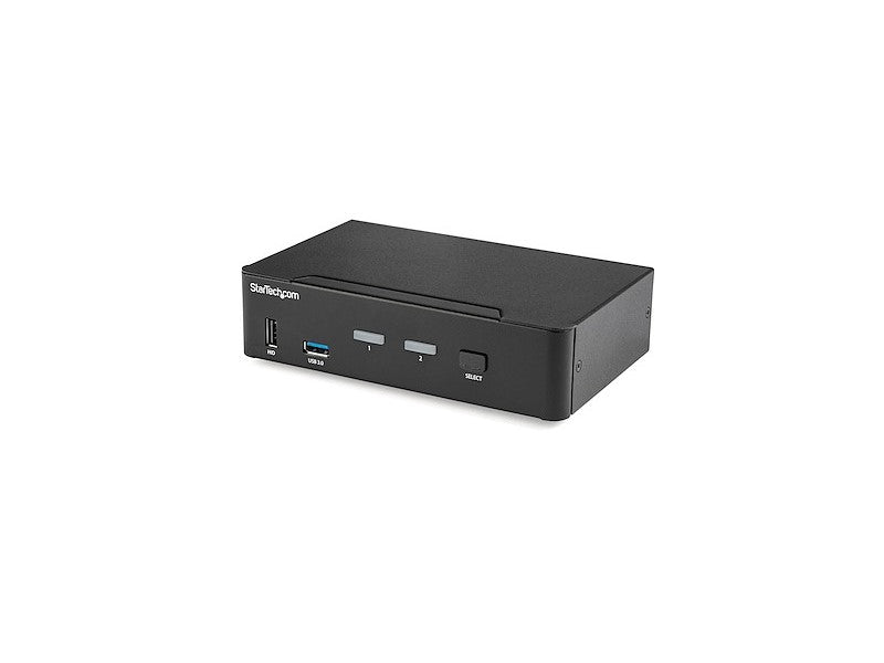 Switch between two DisplayPort systems with ease using the STARTECH 2-Port KVM Switch. This TAA-compliant device supports ultra-high-definition 4K at 60Hz, integrates USB 3.0 connectivity, and offers hotkey or push-button switching. Designed with a steel chassis and audio integration, it’s ideal for professional IT setups requiring consistent performance and government compliance.