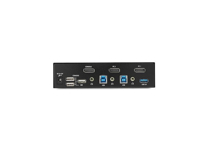 Switch between two DisplayPort systems with ease using the STARTECH 2-Port KVM Switch. This TAA-compliant device supports ultra-high-definition 4K at 60Hz, integrates USB 3.0 connectivity, and offers hotkey or push-button switching. Designed with a steel chassis and audio integration, it’s ideal for professional IT setups requiring consistent performance and government compliance.