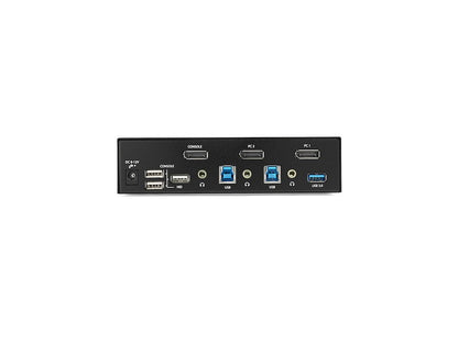 Switch between two DisplayPort systems with ease using the STARTECH 2-Port KVM Switch. This TAA-compliant device supports ultra-high-definition 4K at 60Hz, integrates USB 3.0 connectivity, and offers hotkey or push-button switching. Designed with a steel chassis and audio integration, it’s ideal for professional IT setups requiring consistent performance and government compliance.