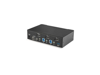 Switch between two DisplayPort systems with ease using the STARTECH 2-Port KVM Switch. This TAA-compliant device supports ultra-high-definition 4K at 60Hz, integrates USB 3.0 connectivity, and offers hotkey or push-button switching. Designed with a steel chassis and audio integration, it’s ideal for professional IT setups requiring consistent performance and government compliance.