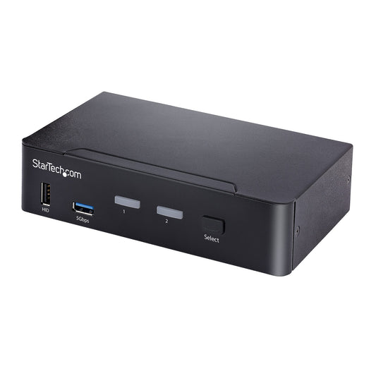 StarTech 2-Port USB-C DisplayPort KVM Switch with 4K, Audio & USB Hub