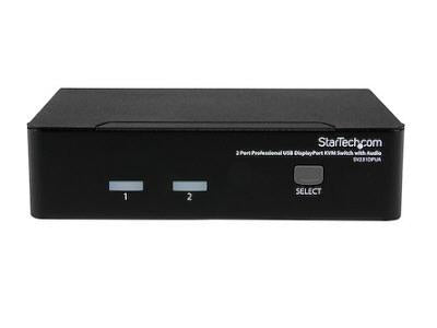 USB C KVM SWITCH, 2 PORT DISPLAYPORT KVM W/ 4K 60HZ UHD HDR VIDEO, 3.5MM AUDIO, 4X USB HID, 2X USB A 5GBPS HUB, HOT KEY SWITCHING, TB 3/4 COMPATIBLE