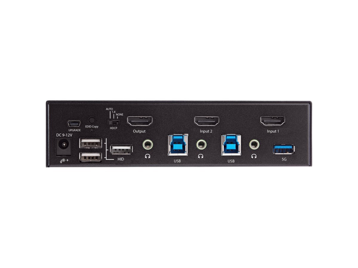 The StarTech SV231HU34K6 is a high-performance 2-port HDMI KVM switch that supports Ultra HD 4K at 60Hz and features a built-in 2-port USB 3.0 hub. With support for HDR10, HDCP 2.2, and both 2 and 7.1 channel audio, it's ideal for professionals managing multiple HDMI desktops. Easily switch systems via hotkey or push button for seamless control.