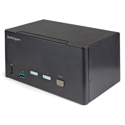 StarTech 2-Port Triple Monitor DisplayPort KVM Switch, USB 3.0, 4K HDR