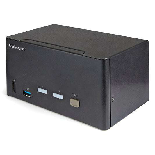 StarTech 2-Port Triple Monitor DisplayPort KVM Switch, USB 3.0, 4K HDR