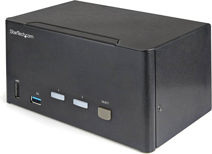 StarTech 2-Port Triple Monitor DisplayPort KVM Switch, USB 3.0, 4K HDR