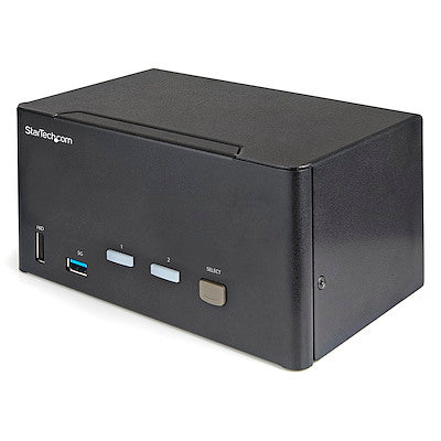 StarTech 2-Port Triple Monitor DisplayPort KVM Switch, USB 3.0, 4K HDR