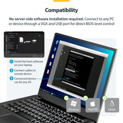 Adaptateur de console KVM STARTECH à 2 ports pour ordinateur portable - SV231USBLC