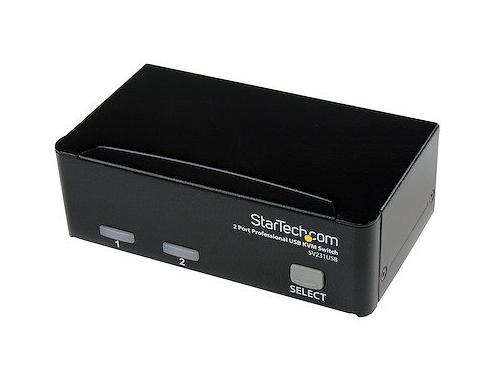 Control two USB and VGA-enabled computers using a single console with the StarTech 2-Port USB KVM Switch Kit. This external switch offers a reliable wired connection, supports up to 1920 x 1440 resolution, and includes all necessary cables for quick setup. Ideal for desktop applications requiring streamlined multi-system access.