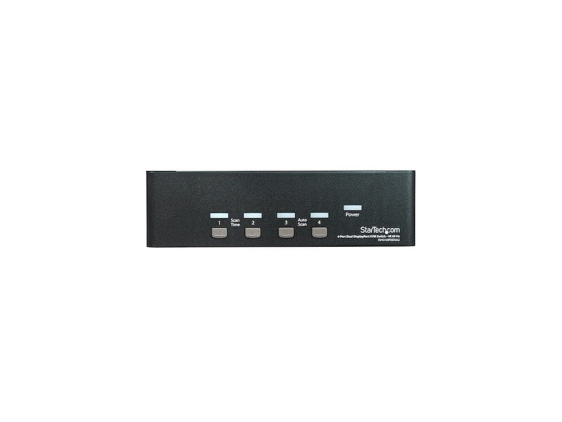 This 4-Port Dual DisplayPort KVM switch from StarTech allows users to control four computers using a single set of peripherals while supporting dual 4K60 displays. Ideal for high-resolution workstation setups, it ensures smooth switching and ultra-sharp visuals across multiple systems. Built for business or creative professionals, this wired desktop KVM supports TAA compliance and comes with a 2-year warranty.