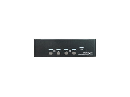 This 4-Port Dual DisplayPort KVM switch from StarTech allows users to control four computers using a single set of peripherals while supporting dual 4K60 displays. Ideal for high-resolution workstation setups, it ensures smooth switching and ultra-sharp visuals across multiple systems. Built for business or creative professionals, this wired desktop KVM supports TAA compliance and comes with a 2-year warranty.