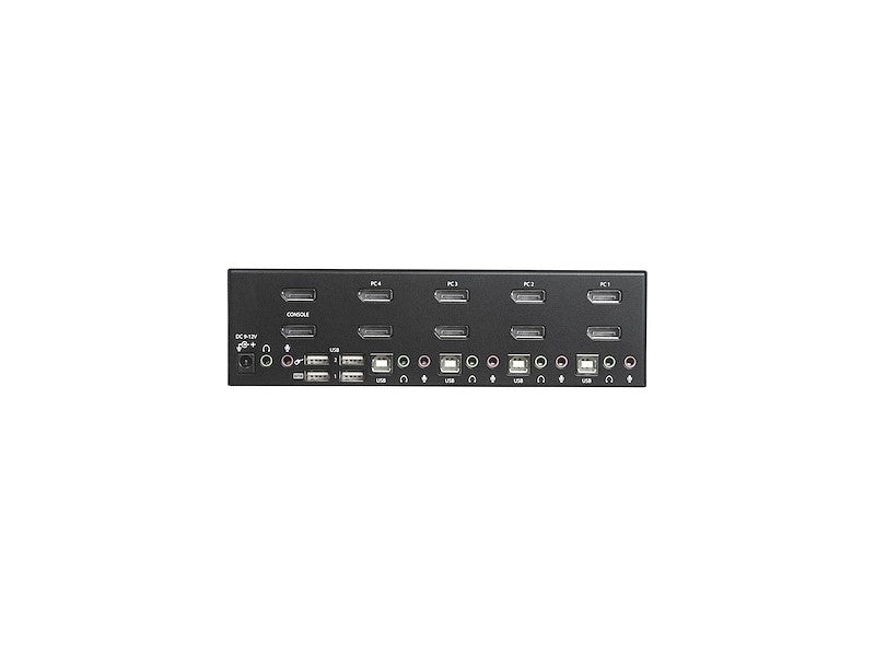 This 4-Port Dual DisplayPort KVM switch from StarTech allows users to control four computers using a single set of peripherals while supporting dual 4K60 displays. Ideal for high-resolution workstation setups, it ensures smooth switching and ultra-sharp visuals across multiple systems. Built for business or creative professionals, this wired desktop KVM supports TAA compliance and comes with a 2-year warranty.
