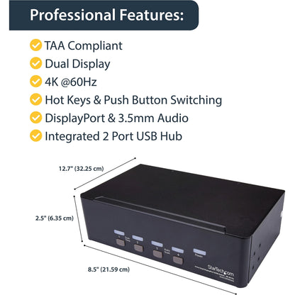 StarTech 4-Port Dual DisplayPort KVM Switch 4K60 - SV431DPDDUA2