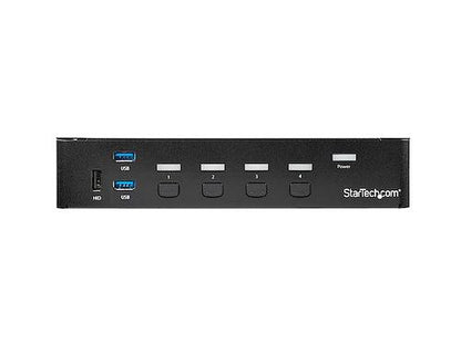 Control up to four DisplayPort-enabled computers from a single workstation with the StarTech SV431DPU3A2 KVM switch, featuring USB 3.0 connectivity and 4K display capability. With integrated support for peripheral sharing and 3.5mm audio, this compact unit delivers streamlined operation in business and professional environments. Ideal for high-resolution workflows across multiple systems, this device enhances productivity without compromising clarity.