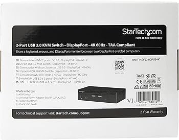 StarTech 4-Port DisplayPort USB 3.0 KVM Switch with 4K Support