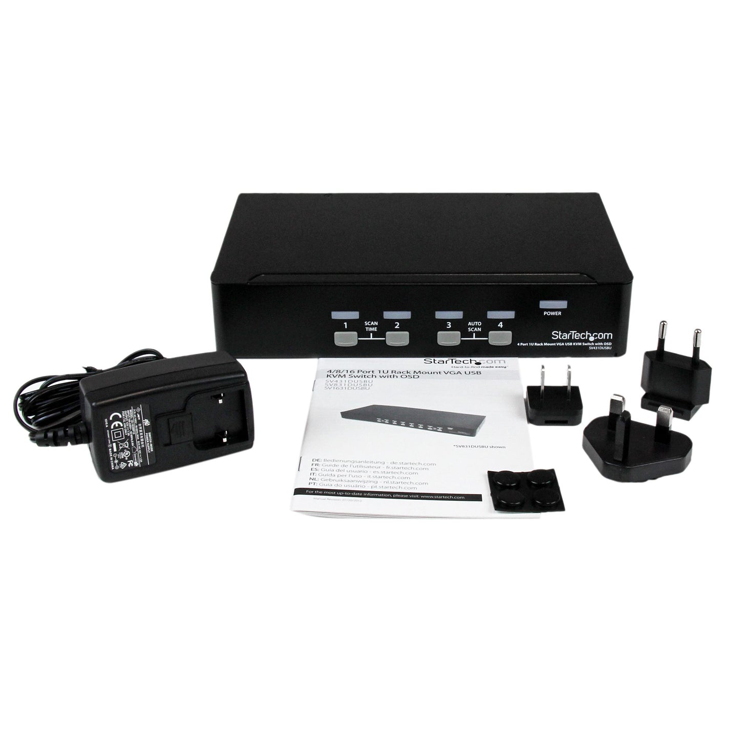 StarTech 4-Port USB VGA KVM Switch Rackmount SV431DUSBU