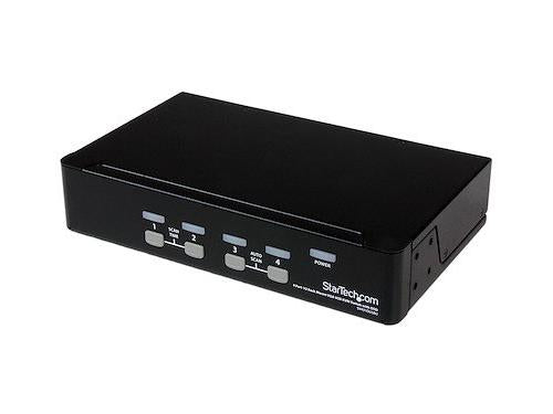 Efficiently manage up to four VGA and USB-enabled computers using the StarTech 4-Port USB KVM Switch. Designed for 1U rackmount installations, this unit consolidates keyboard, video, and mouse control via a single console—ideal for IT administration, server rooms, and control centers. Durable build with TAA compliance and wide resolution support make it enterprise-ready.
